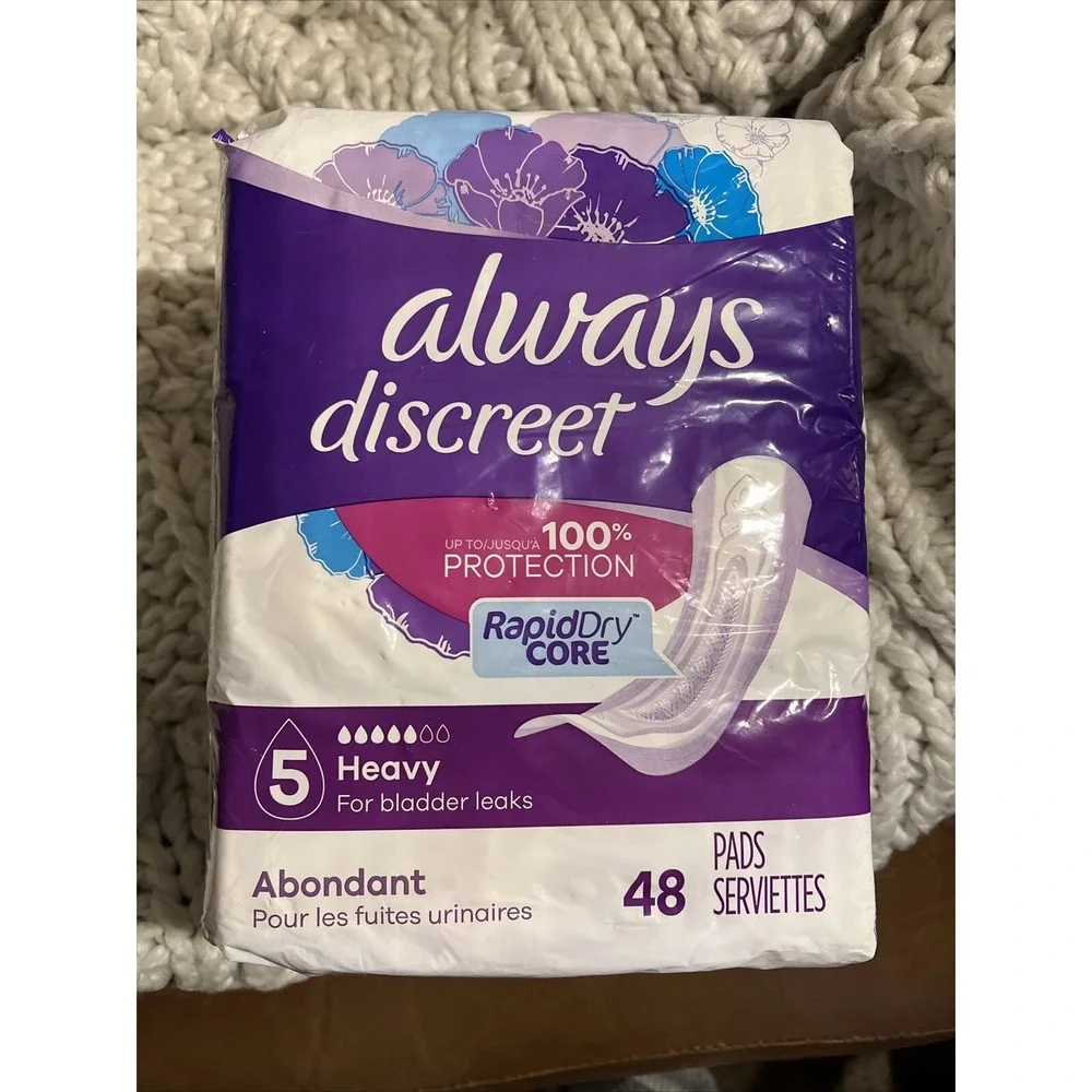 VTG Always Discreet Size 5 Heavy Bladder Leaks, 48 Pads Rapid Dry Core USA Movie